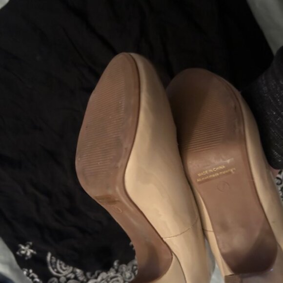 womens size 7 high heel seven shoes sexy tan nude heels - Picture 3 of 7